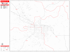Pine Bluff Wall Map Zip Code Red Line Style 2024